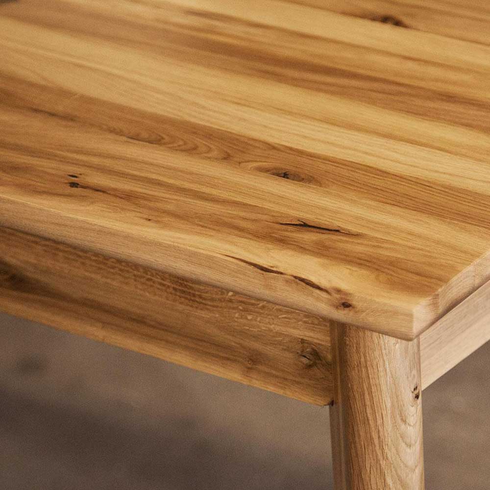 Holztisch Vinial aus Wildeiche massiv geölt 100 cm tief