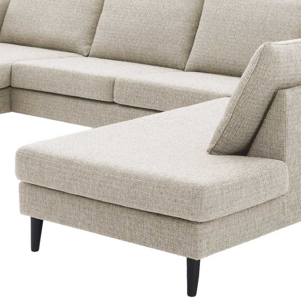 Wohnzimmer Couch Ruffos in Cremefarben Webstoff 308 cm breit