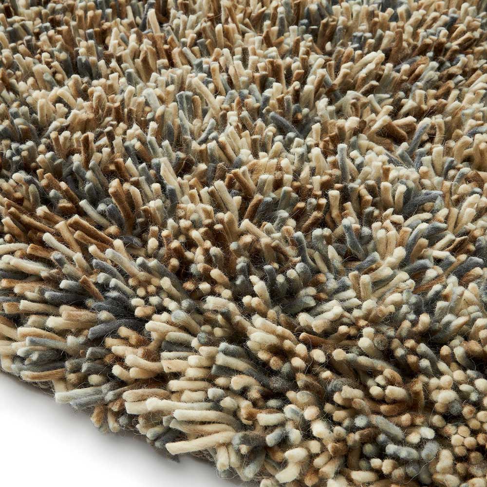Hochflor Teppich Malinsia in Beigegrau meliert 230x160 cm