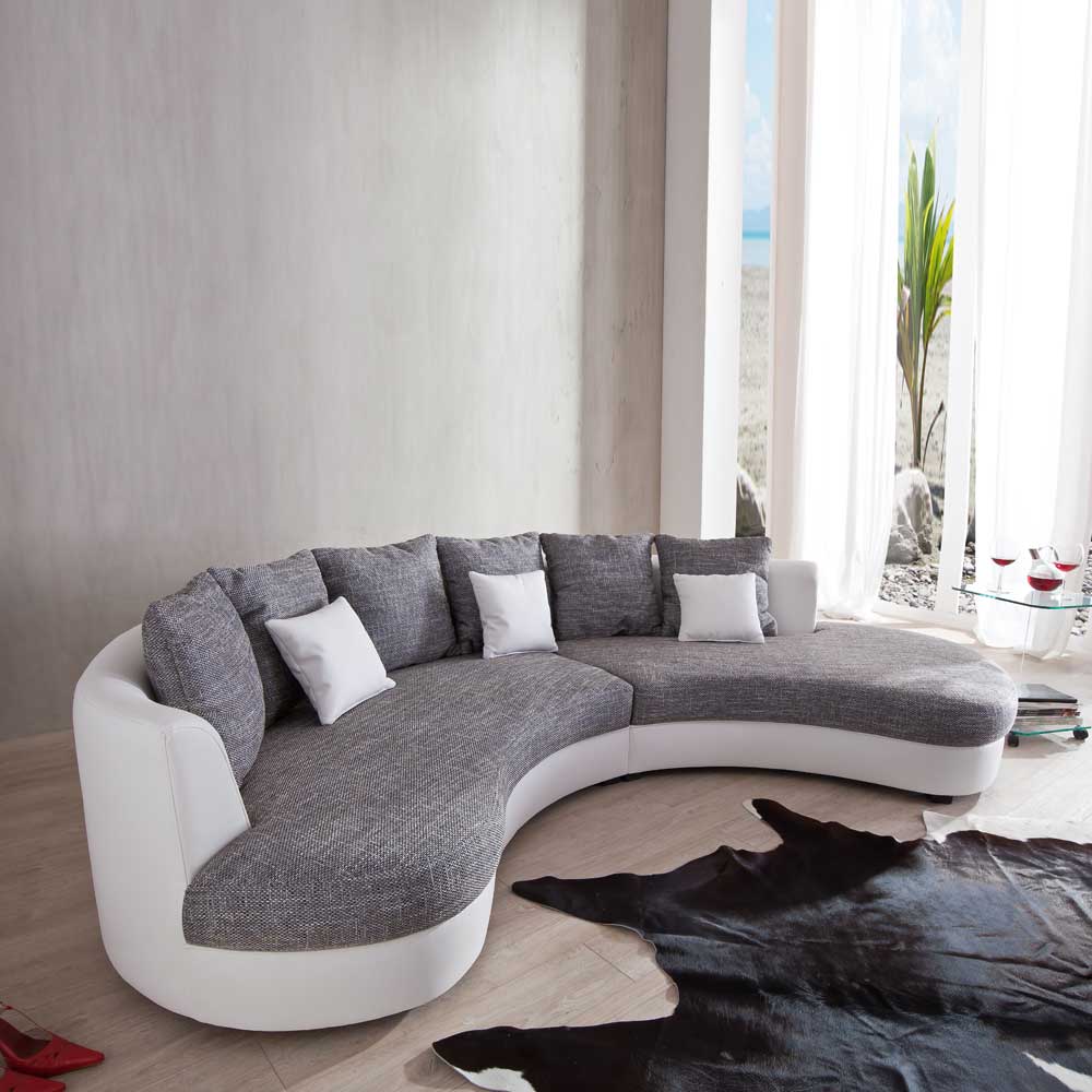 u sofa ambriosso in weiß grau modern