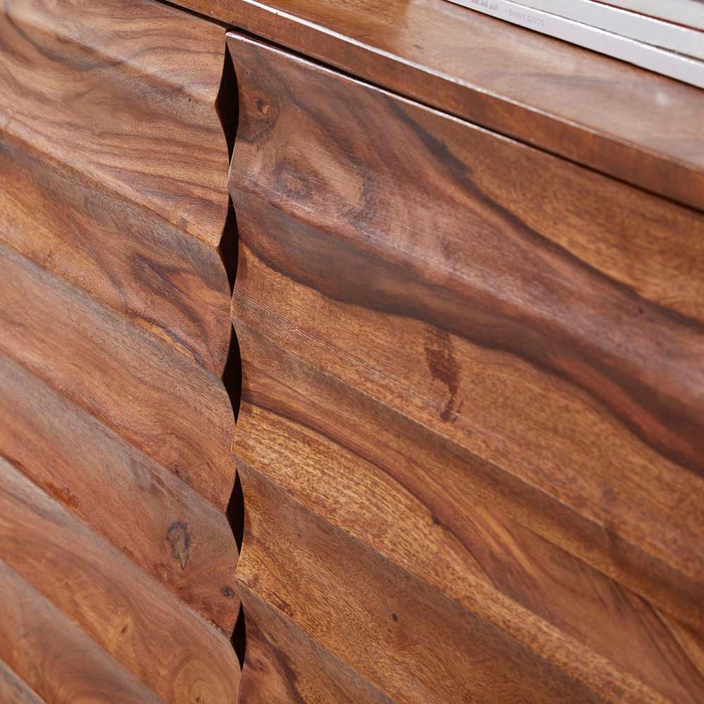 Design Massivholz Sideboard Cadatum aus Sheesham lackiert 150 cm breit