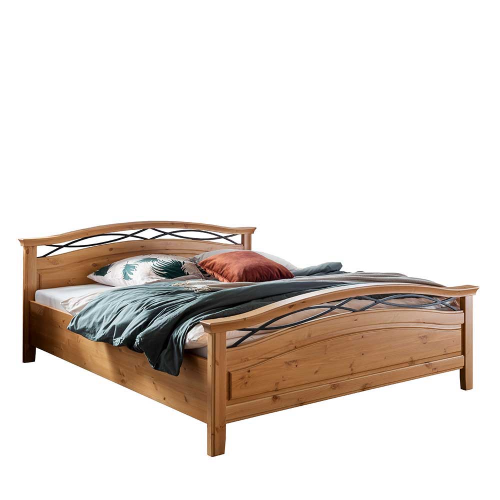 Schlafzimmer Dorcano aus Kiefer Massivholz Farbton Eiche (vierteilig)