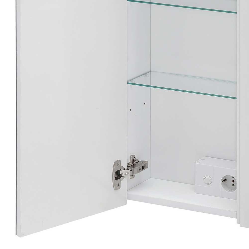 Schmaler Badezimmer Spiegelschrank Vromo in Weiß 50 cm breit