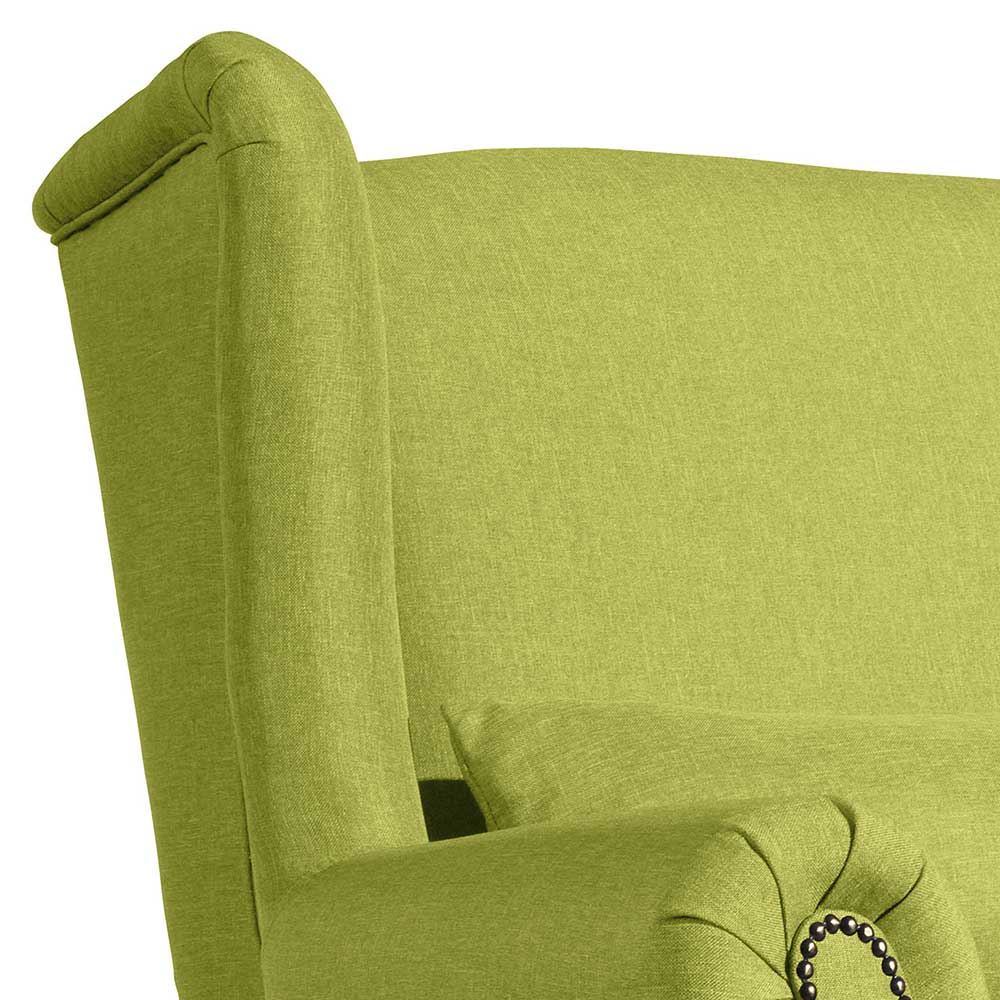 Esszimmercouch Como in Gelbgrün Flachgewebe mit 50 cm Sitzhöhe