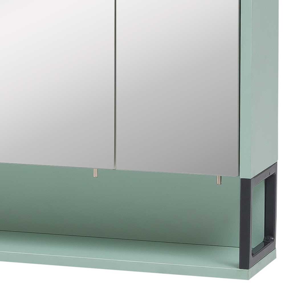 Badezimmer Spiegelschrank Vlazina in Mintgrün und Anthrazit 70 cm breit