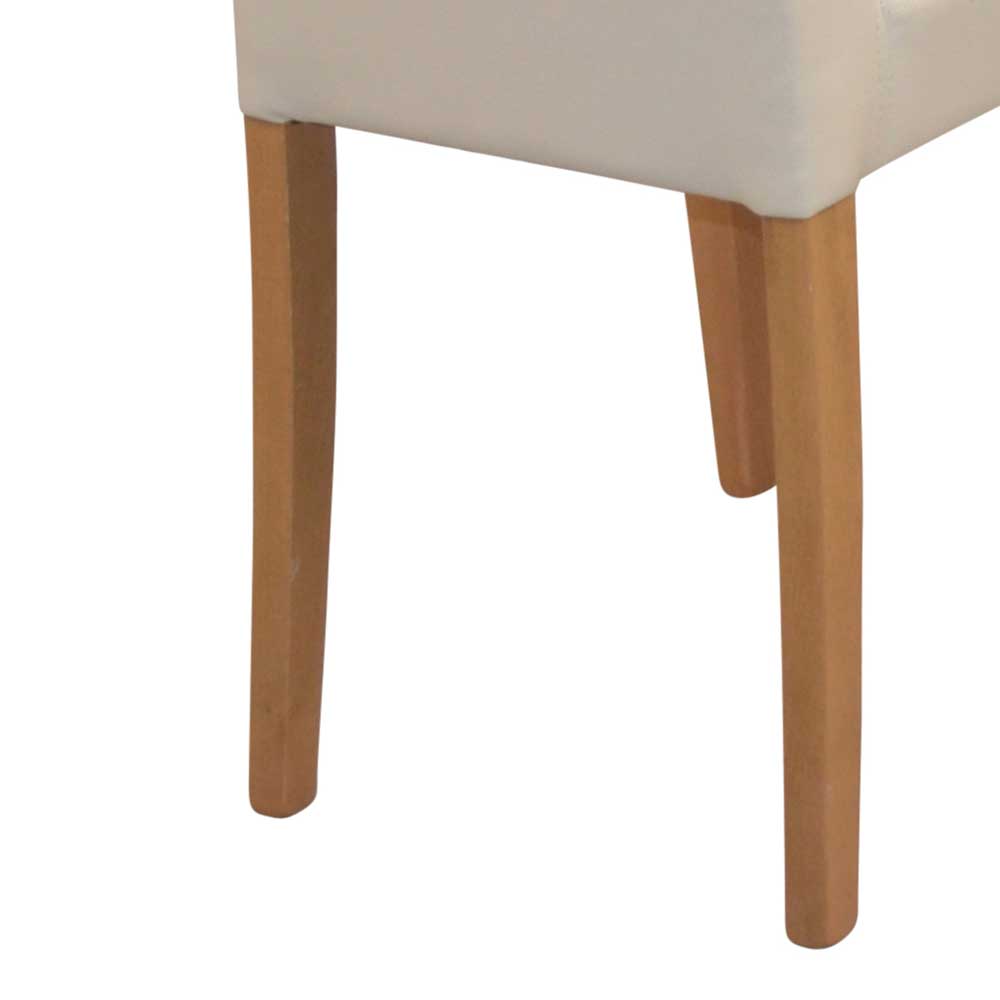 Esszimmerstühle Isydro in Beige aus Kunstleder und Holz (2er Set)