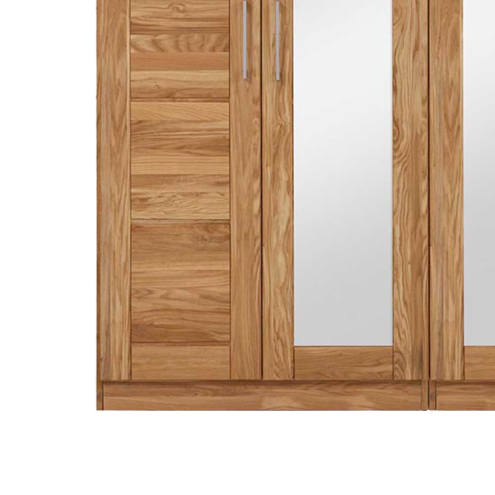 Holz Kleiderschrank Venisavo aus Wildeiche Massivholz mit Spiegel