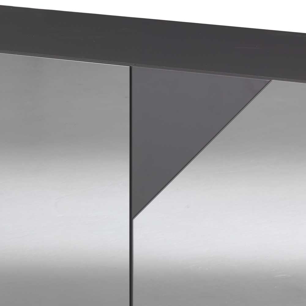 Modernes Design Sideboard Tsinati in Grau - Front glasbeschichtet