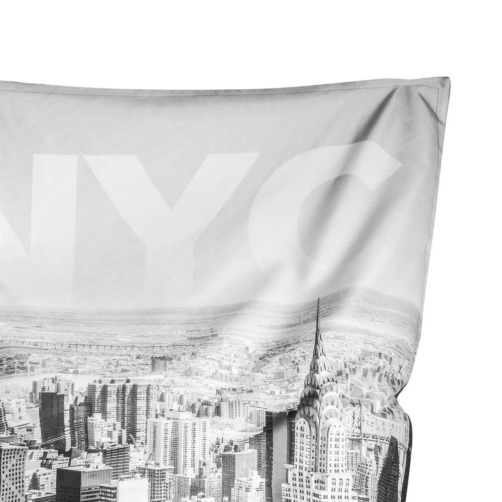 XL Sizkissen Kiss mit Schwarz Weiß mit New York Motiv