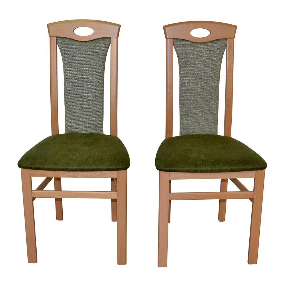 Stühle Sugora in Buchefarben und Grün meliert (2er Set)