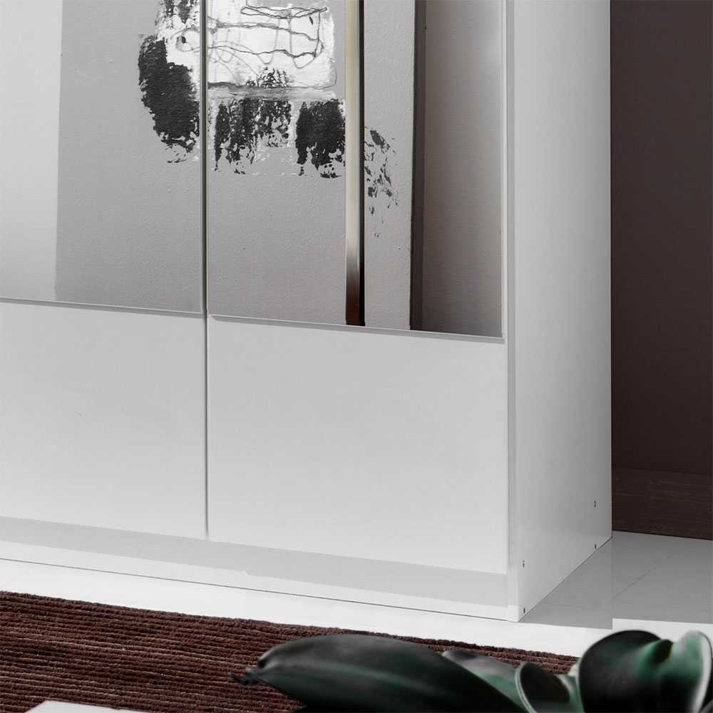 Schöner Schrank Letla in Weiß mit Spiegeltüren | Pharao24