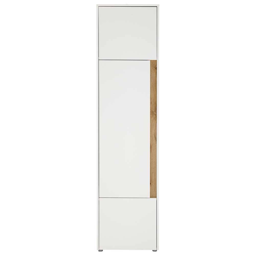 Moderner Officeschrank Rascian in Weiß und Wildeichefarben 200 cm hoch