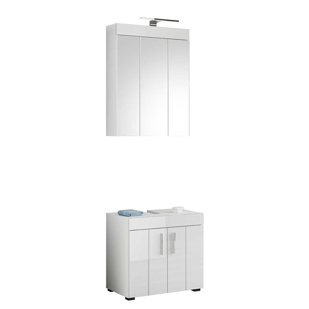 Modernes Badezimmermöbel Set Zitalian in Weiß 60 cm breit (zweiteilig)