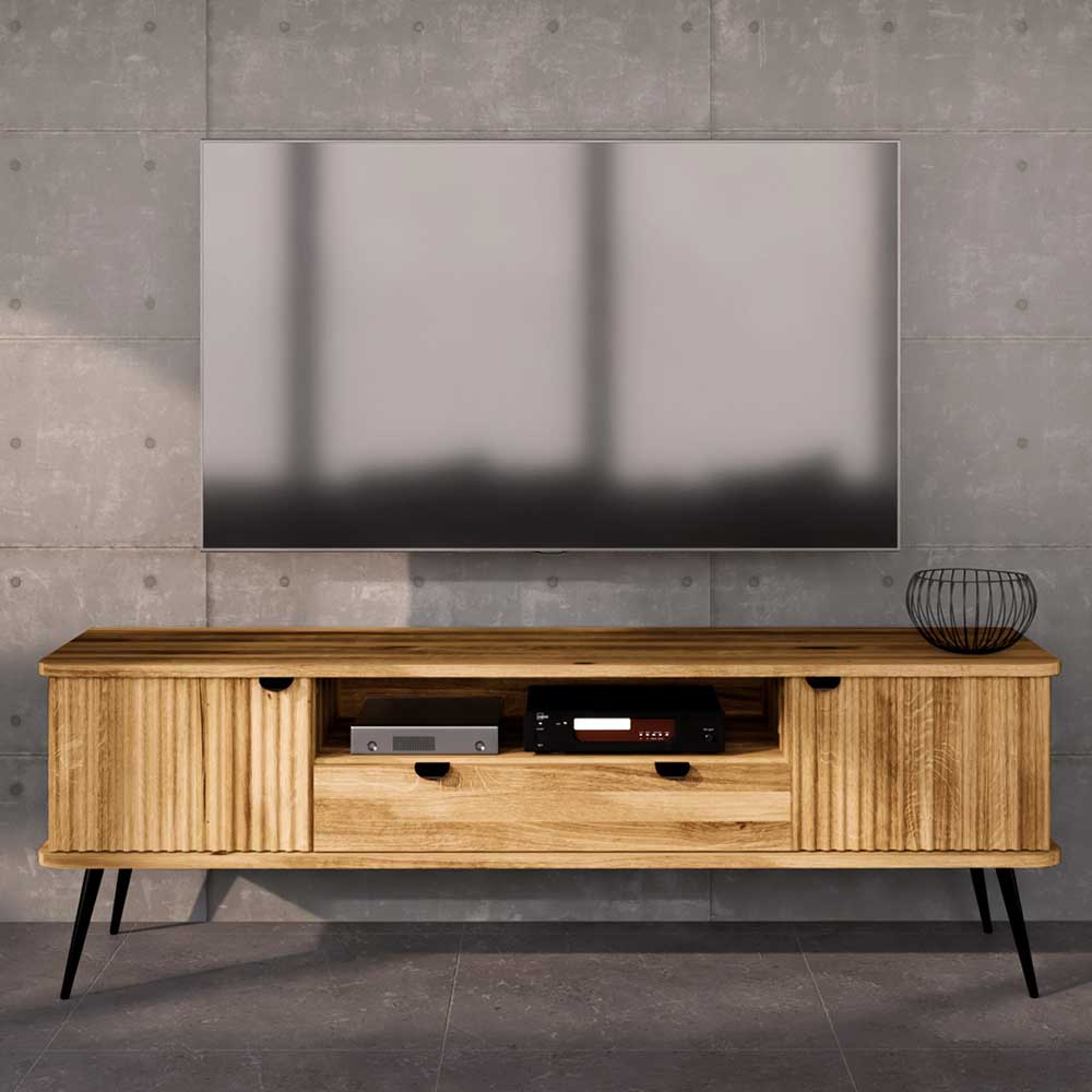 TV Unterschrank Clantica aus Wildeiche Massivholz 180 cm breit