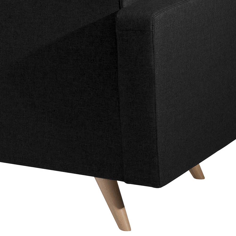 Funktions Sofa schwarz Barlad mit drei Sitzplätzen 230 cm breit