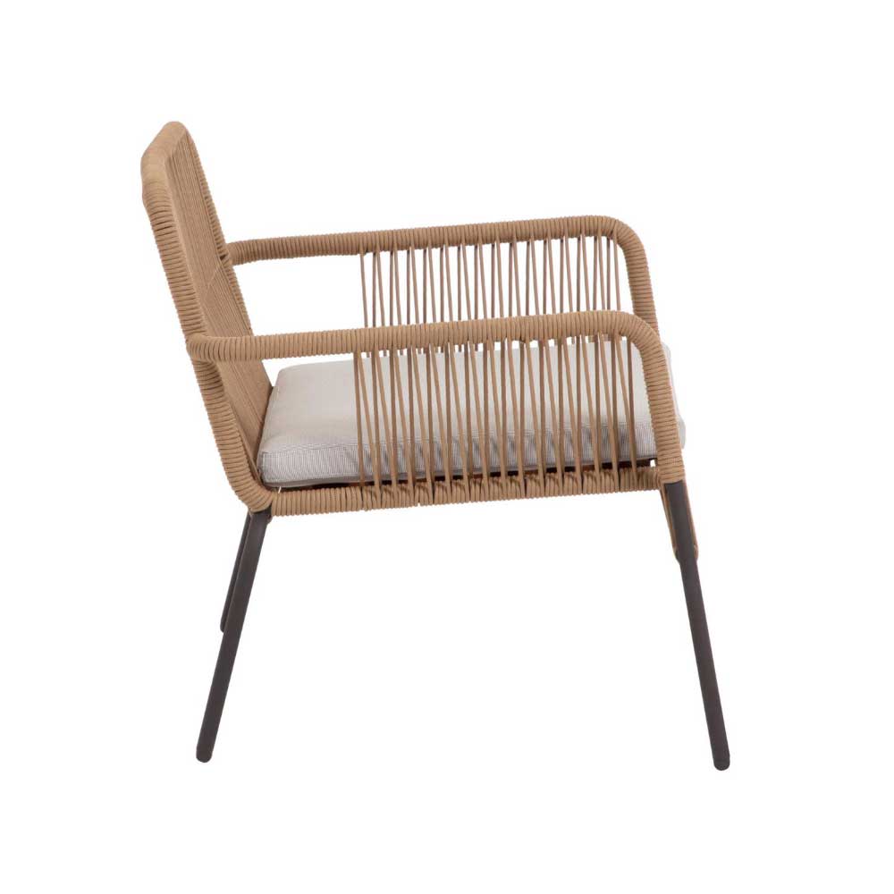 Armlehnenstühle Jenyca aus Kordel Geflecht outdoor geeignet (2er Set)