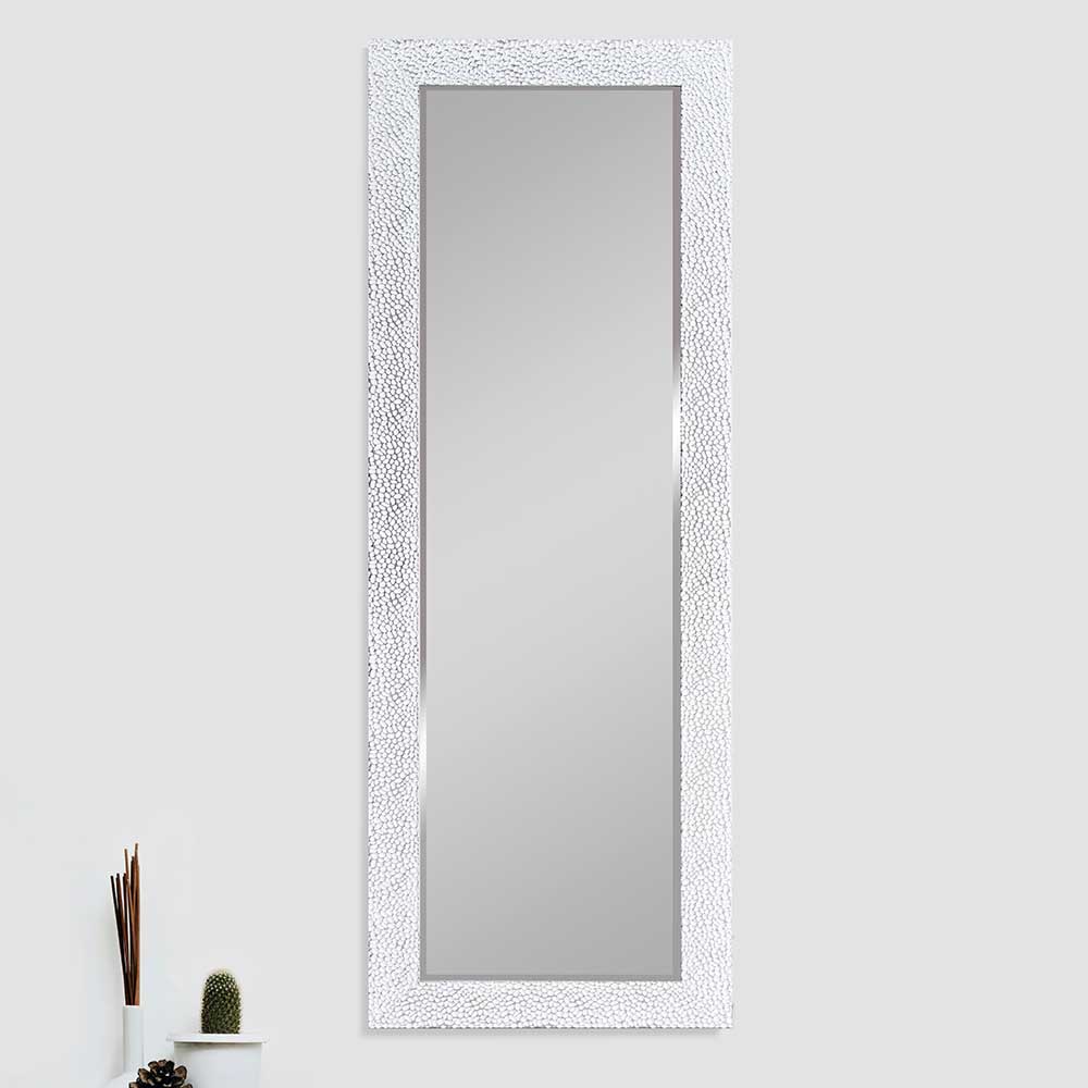 Garderoben Spiegel Betim in Weiß & Silbern modernes Design