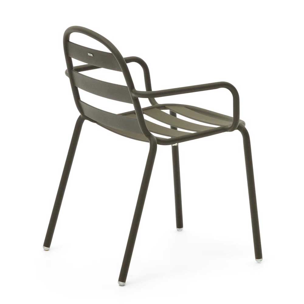 Outdoor Stühle Angoro in Graugrün aus Aluminium (4er Set)