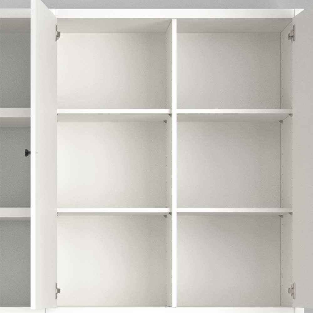 Weiße Regalkombination Saar mit vier Schubladen und drei Türen