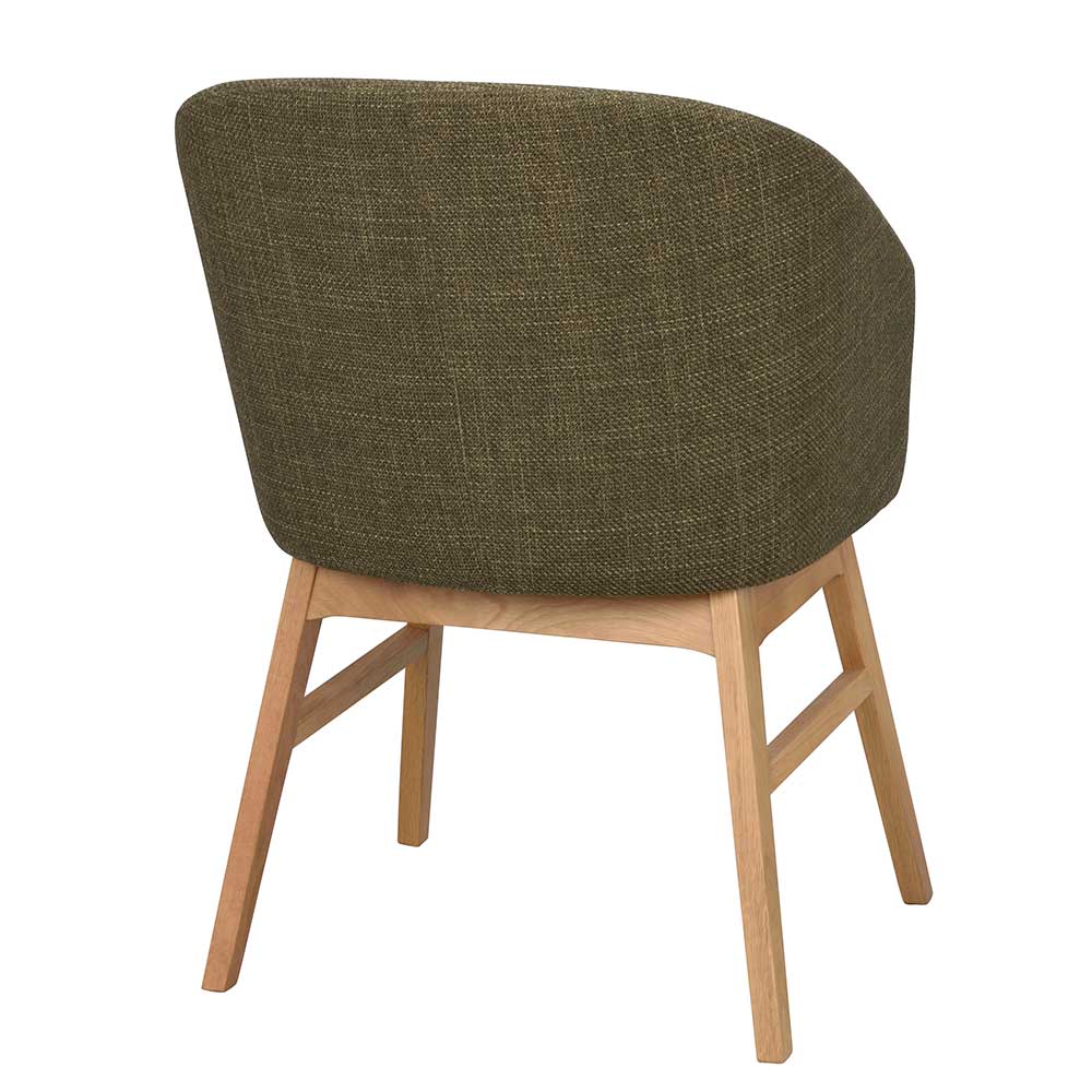 Esstisch Stühle Empilagon im Skandi Design in Dunkelgrün und Eiche (2er Set)