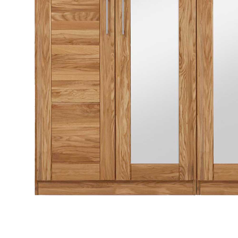 Holzschrank Venisavo aus Wildeiche Massivholz mit Spiegel