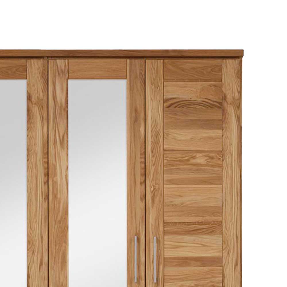 Holzschrank Venisavo aus Wildeiche Massivholz mit Spiegel