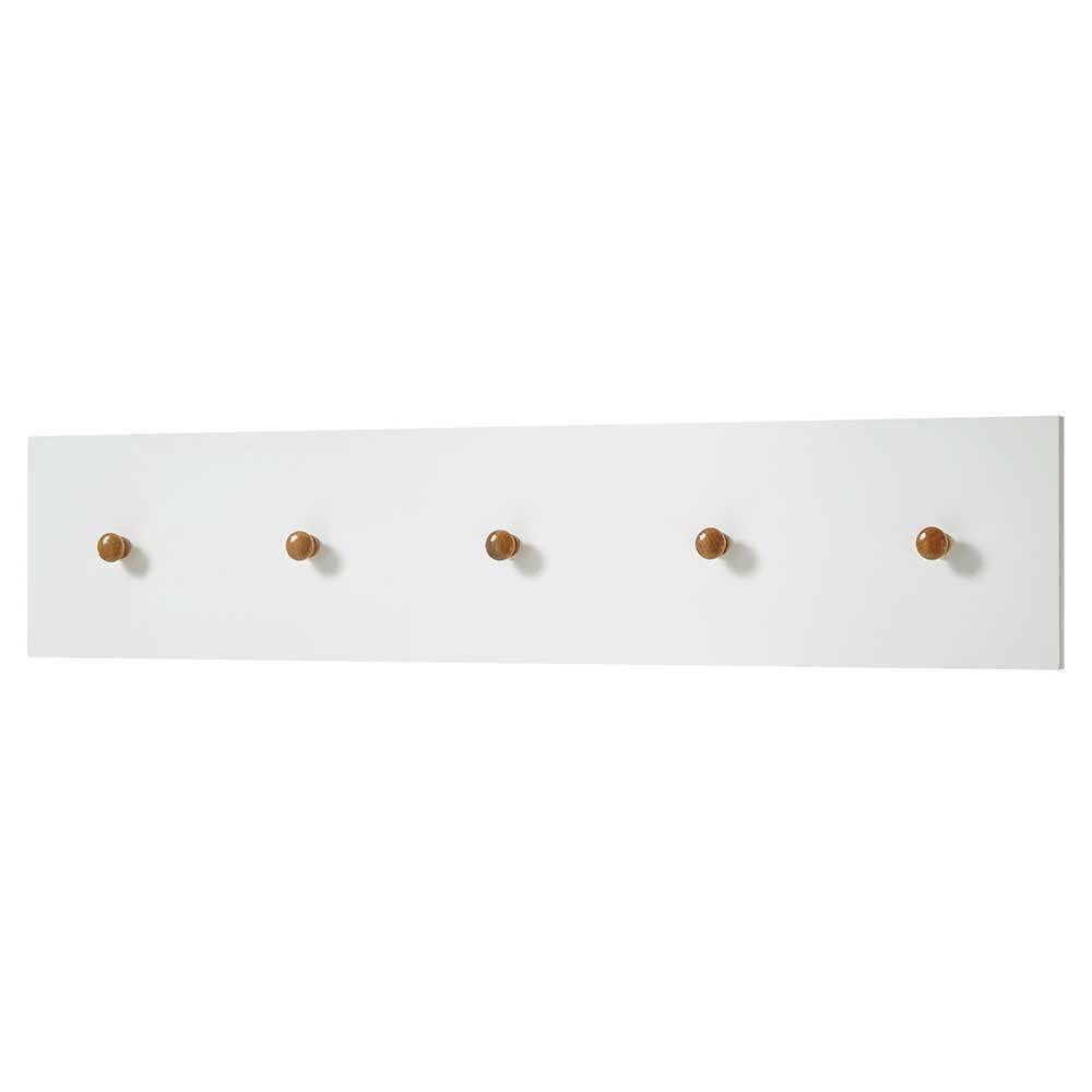 Dielenmöbel Set Ocna in Weiß und Asteiche im Skandi Design (sechsteilig)
