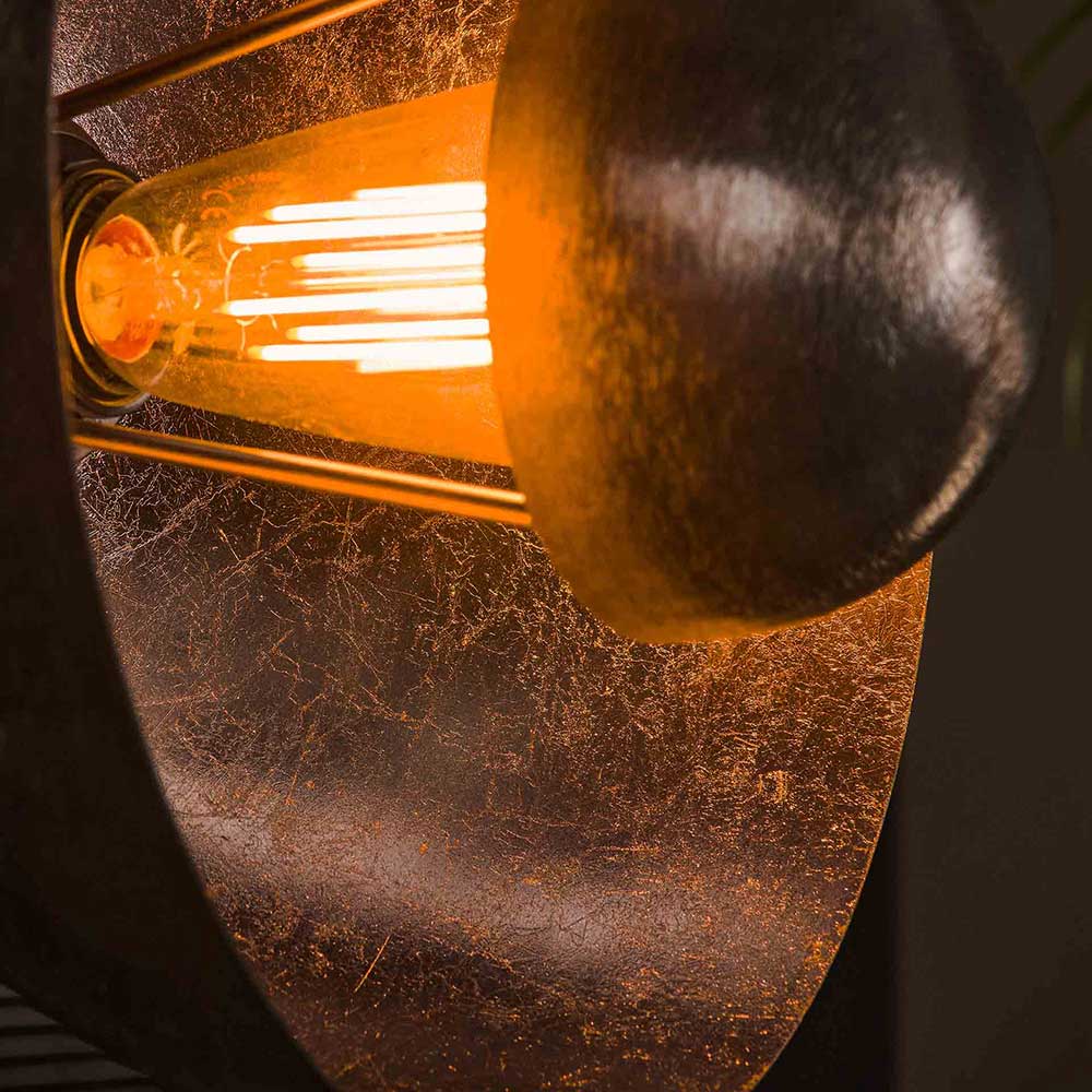 Metall Stehlampe Liriandra in Grau und Schwarz Nickel 140 cm hoch