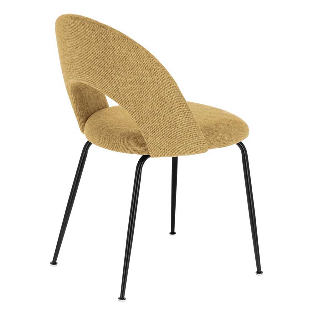 Moderne Stühle Davinitis in Gelb Stoff mit Gestell aus Metall (4er Set)