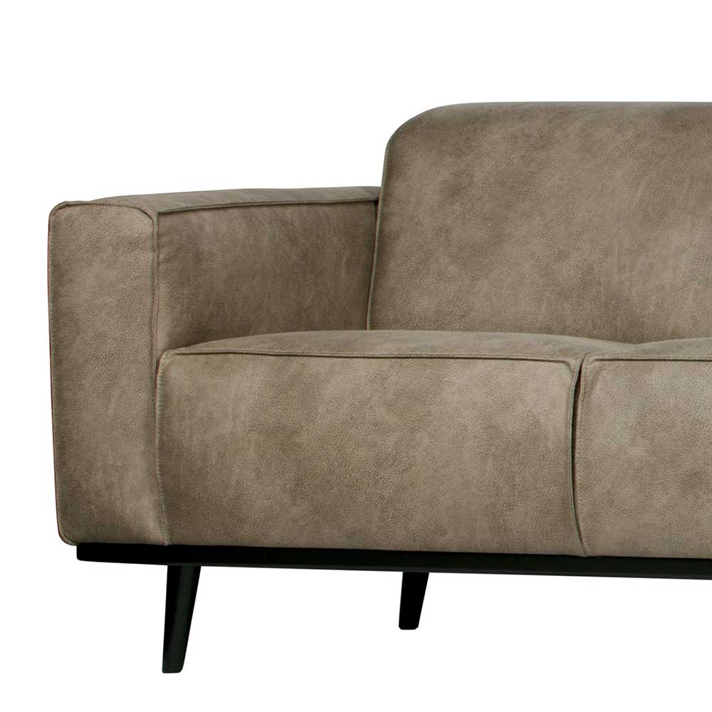 Couch Frecona in Grau Recyclingleder im Retro Look