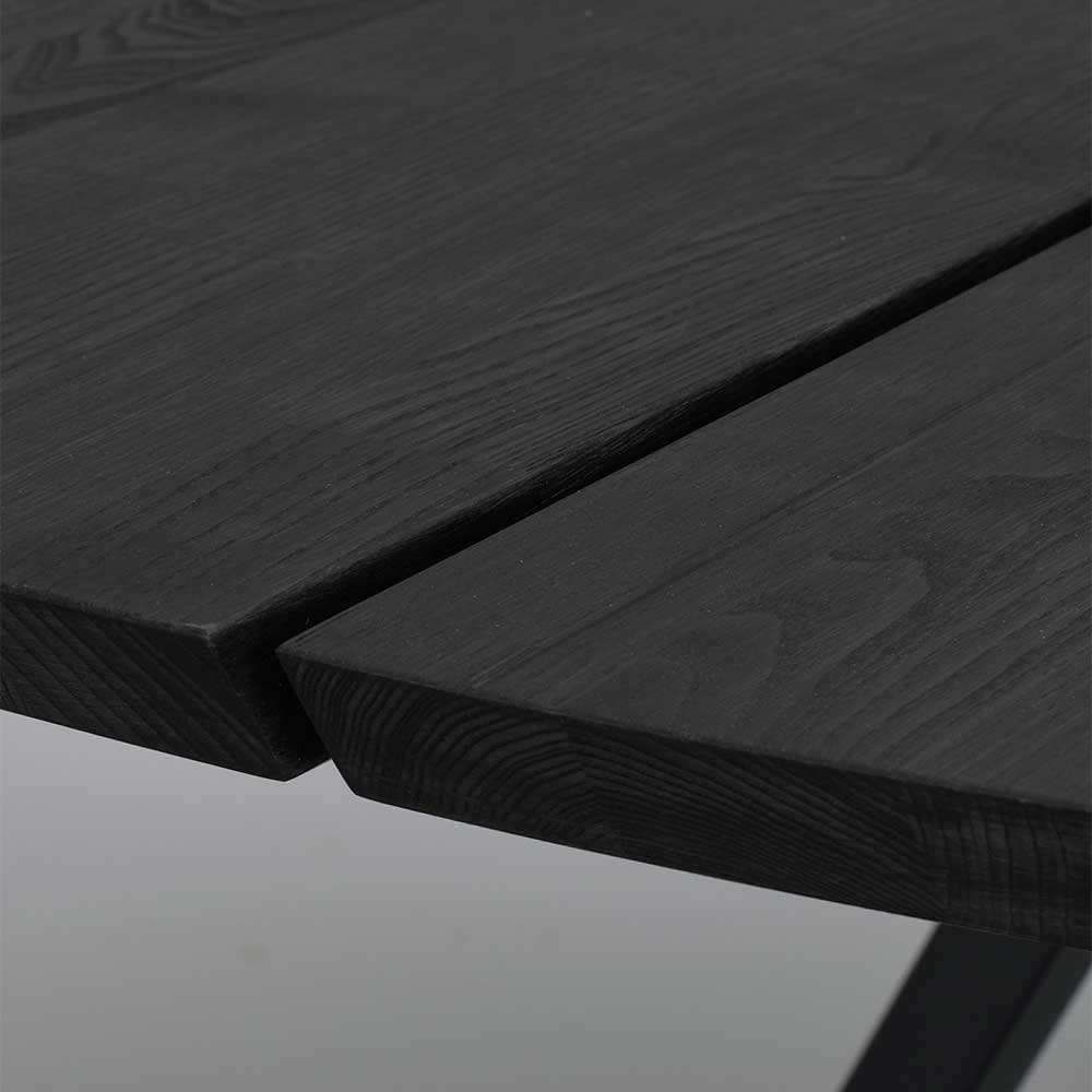 Großer Tisch Moldivana aus Eiche Massivholz und Metall
