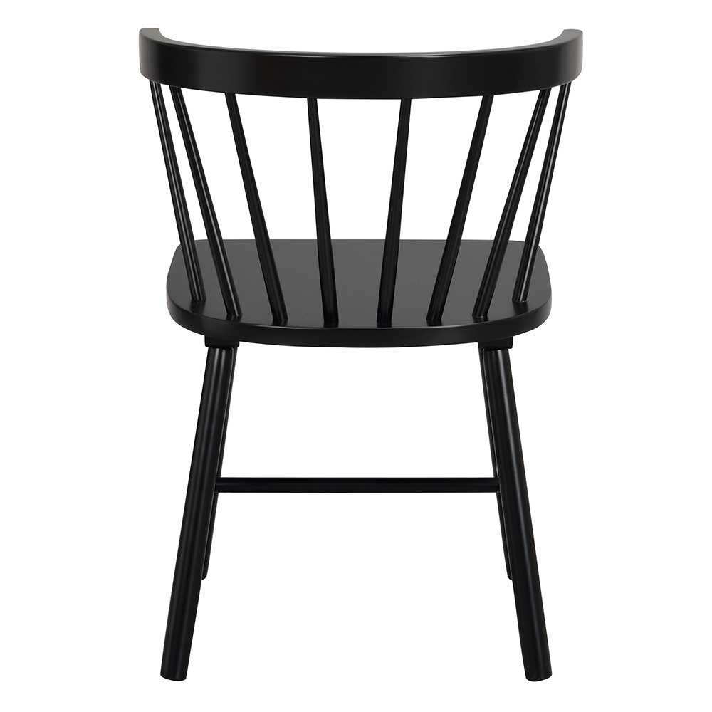 Schwarze Esstischgruppe Tolofoa in Schwarz Windsor Style Stühle (fünfteilig)