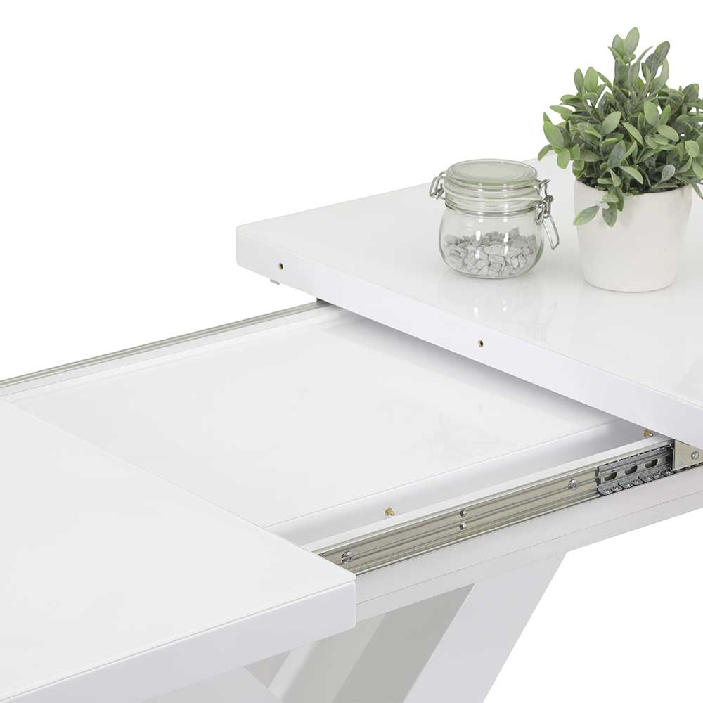 Weißer Tisch für die Küche China in modernem Design mit einer Einlegeplatte
