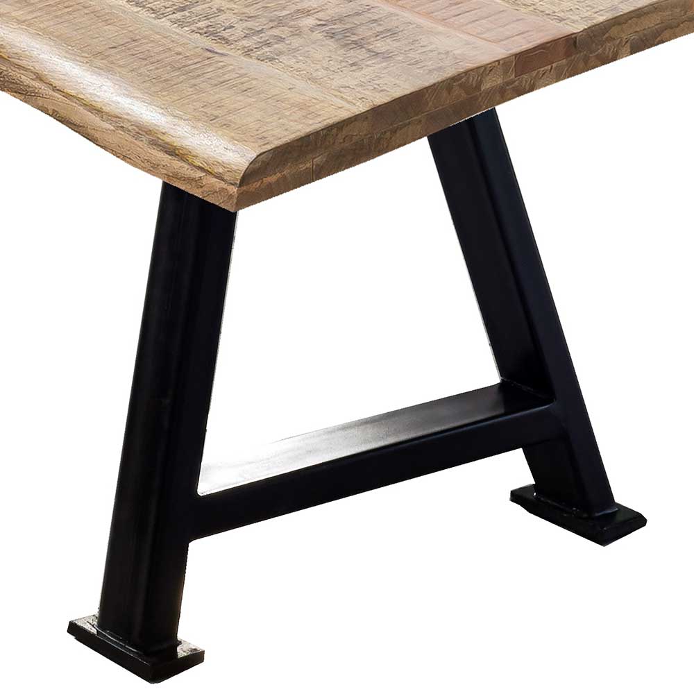 A Gestell Tisch Seymour mit Baumkante Platte Massivholz