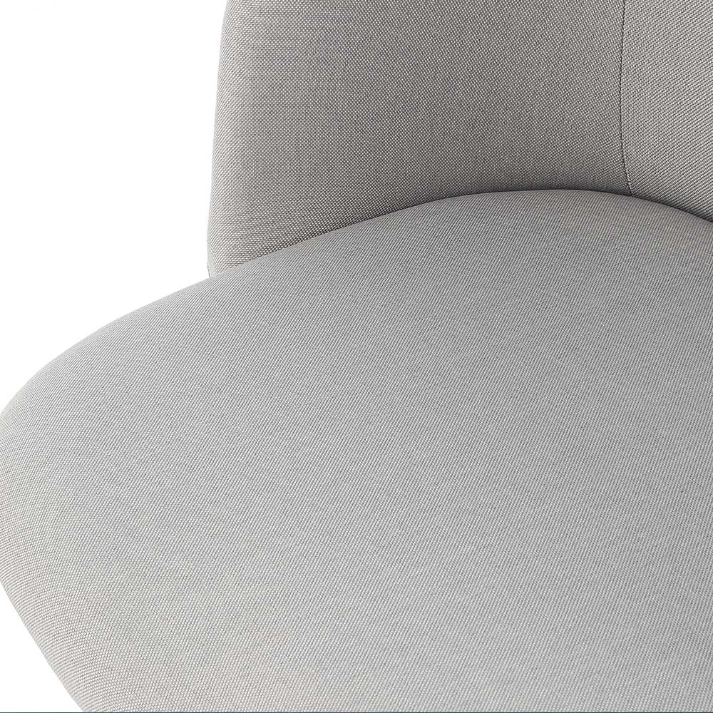 Esstisch Stühle Matt in Grau und Naturfarben aus Webstoff und Metall (2er Set)