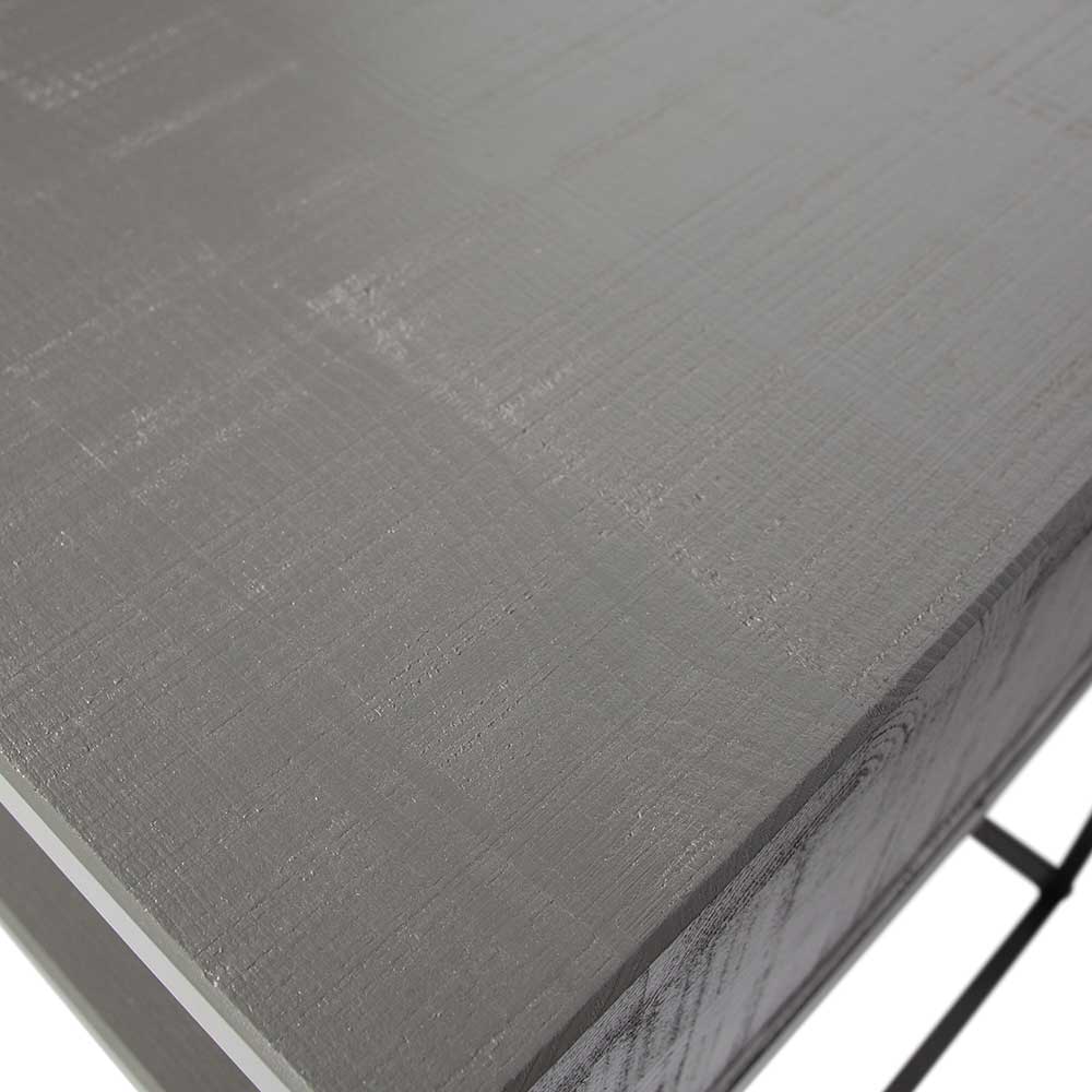 Schreibtisch Nolviran in Grau und Schwarz aus Kiefer Massivholz und Metall