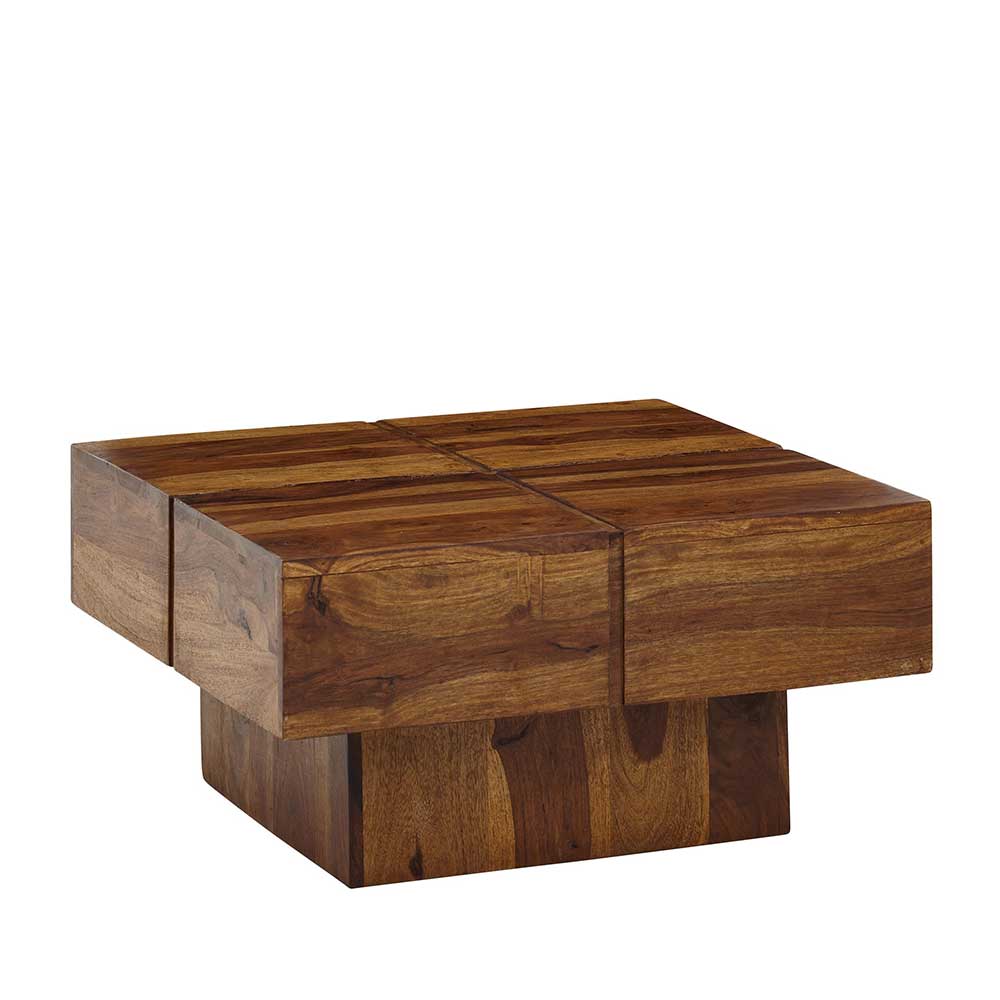 Block Couchtisch Holz Satos in modernem Design 58x58 cm