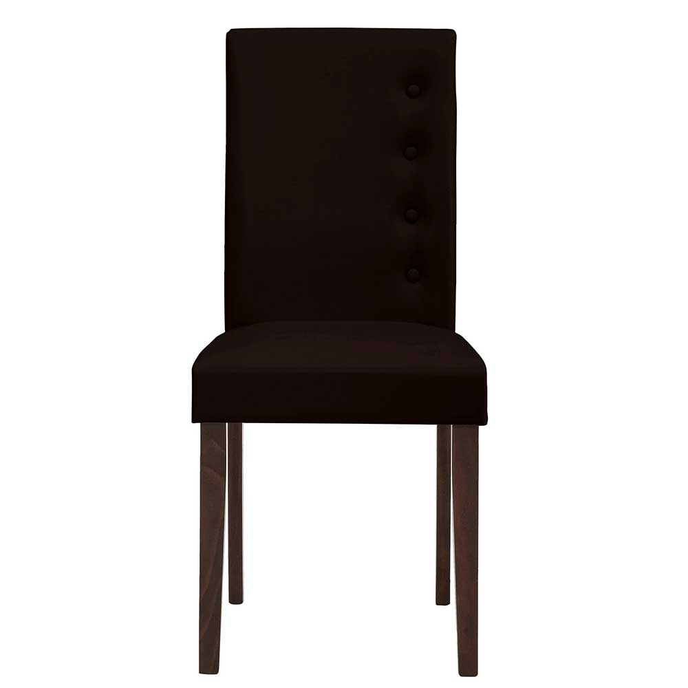 Stühle mit hoher Lehne Estren in Dunkelbraun aus Kunstleder (2er Set)