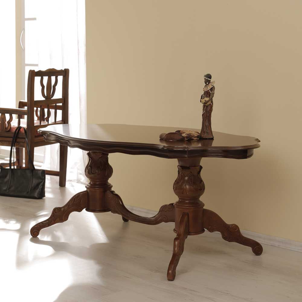 Wohnzimmer-Tisch Alberto in Nussbaumfarben gebeizt