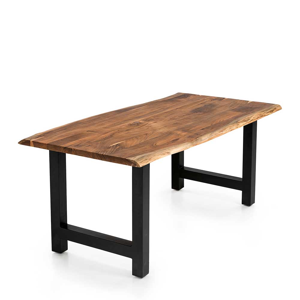 Esstisch mit Baumkante Streeter aus Akazie Massivholz und Metall