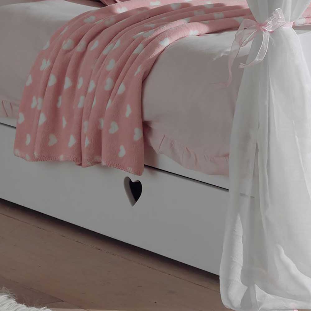 Mädchenbett Ciomore in Weiß mit Himmel und Bettschublade