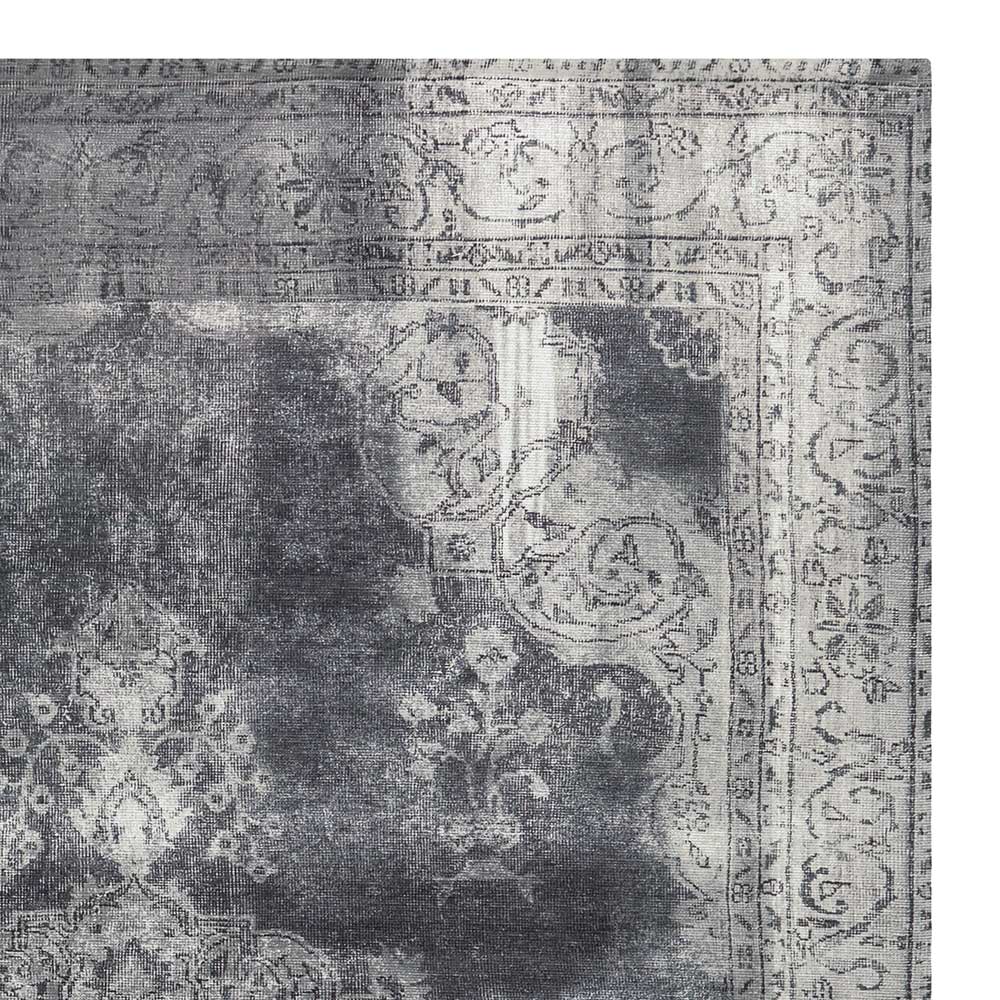 Kurzflor Teppich Vakuum im orientalischen Design in Grau