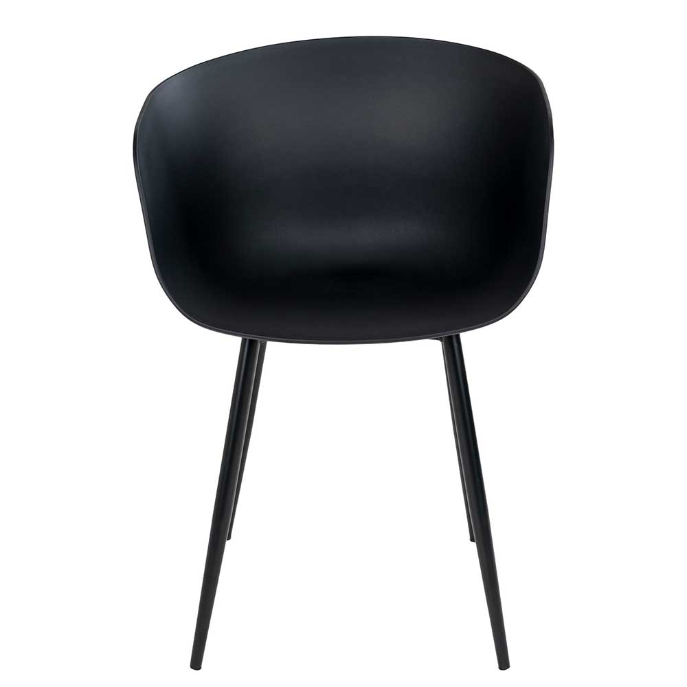 Schwarze Stühle Toulons aus Kunststoff und Stahl modern (2er Set)