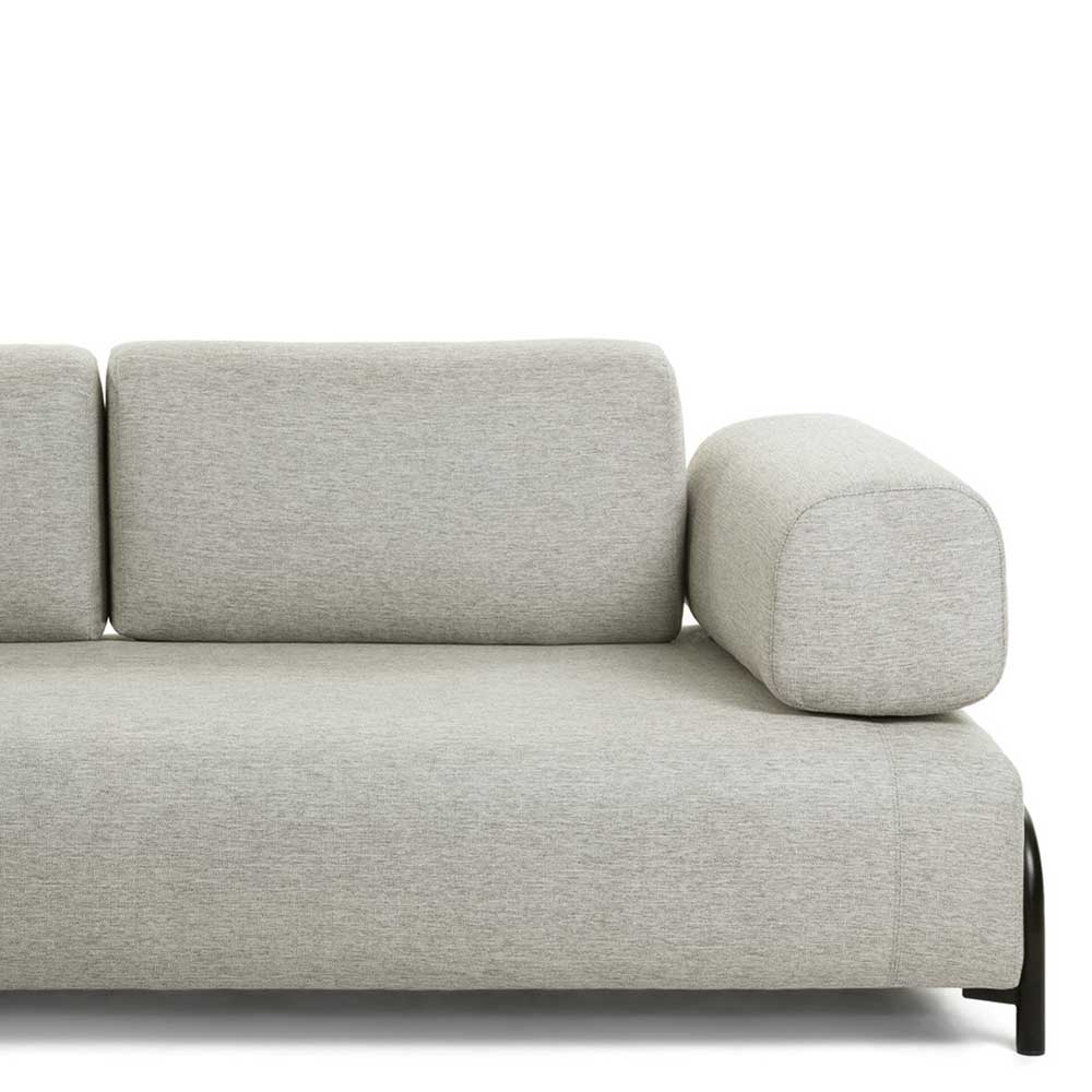 Sofa Nastoria in Beige aus Webstoff und Metall