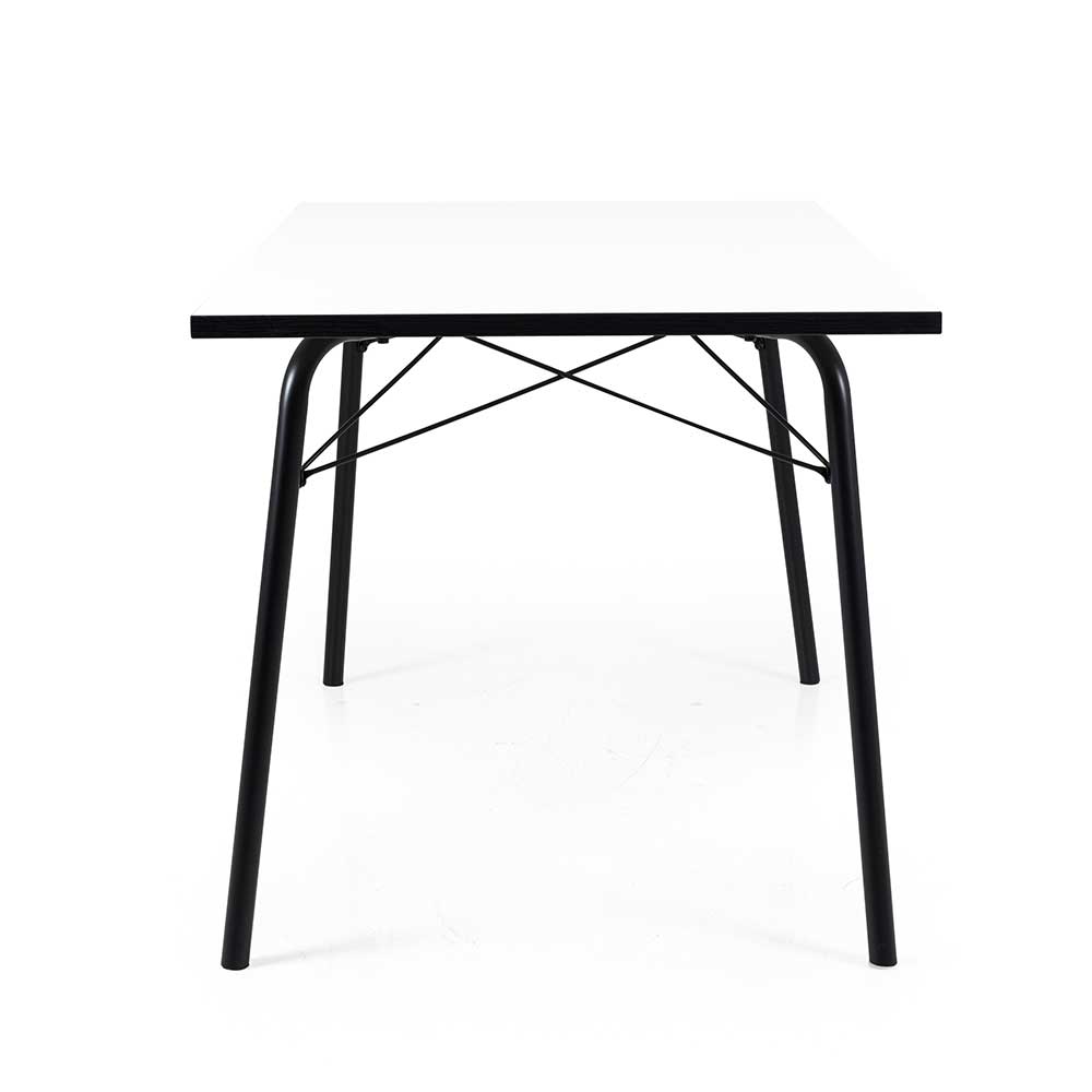 Esszimmer Tisch Mounty in Schwarz und Weiß 140 cm breit
