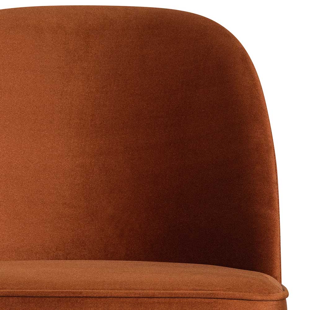 2 Stühle Smento in Rostfarben und Schwarz aus Samt und Metall (2er Set)