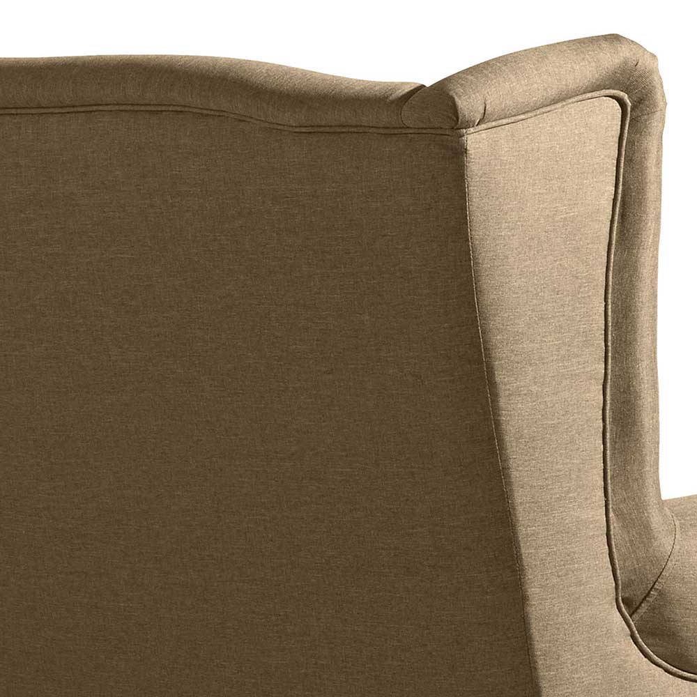 Dreisitzer Couch Beigegrau Anesa im Vintage Look mit 50 cm Sitzhöhe