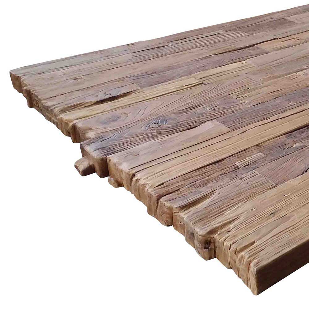 Holztischmassiv Tepico aus Recyclingholz und Metall
