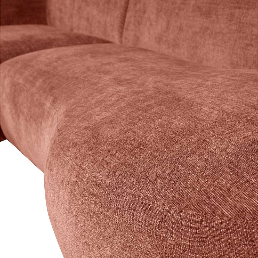 Modernes L Sofa Eifrom in Rosa Stoff 258 cm breit - 150 cm tief