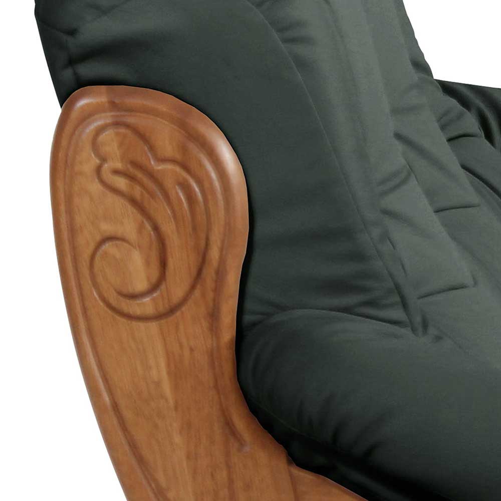 Dreisitzer Couch Dylanus Made in Germany in Eiche rustikal und Dunkelgrün